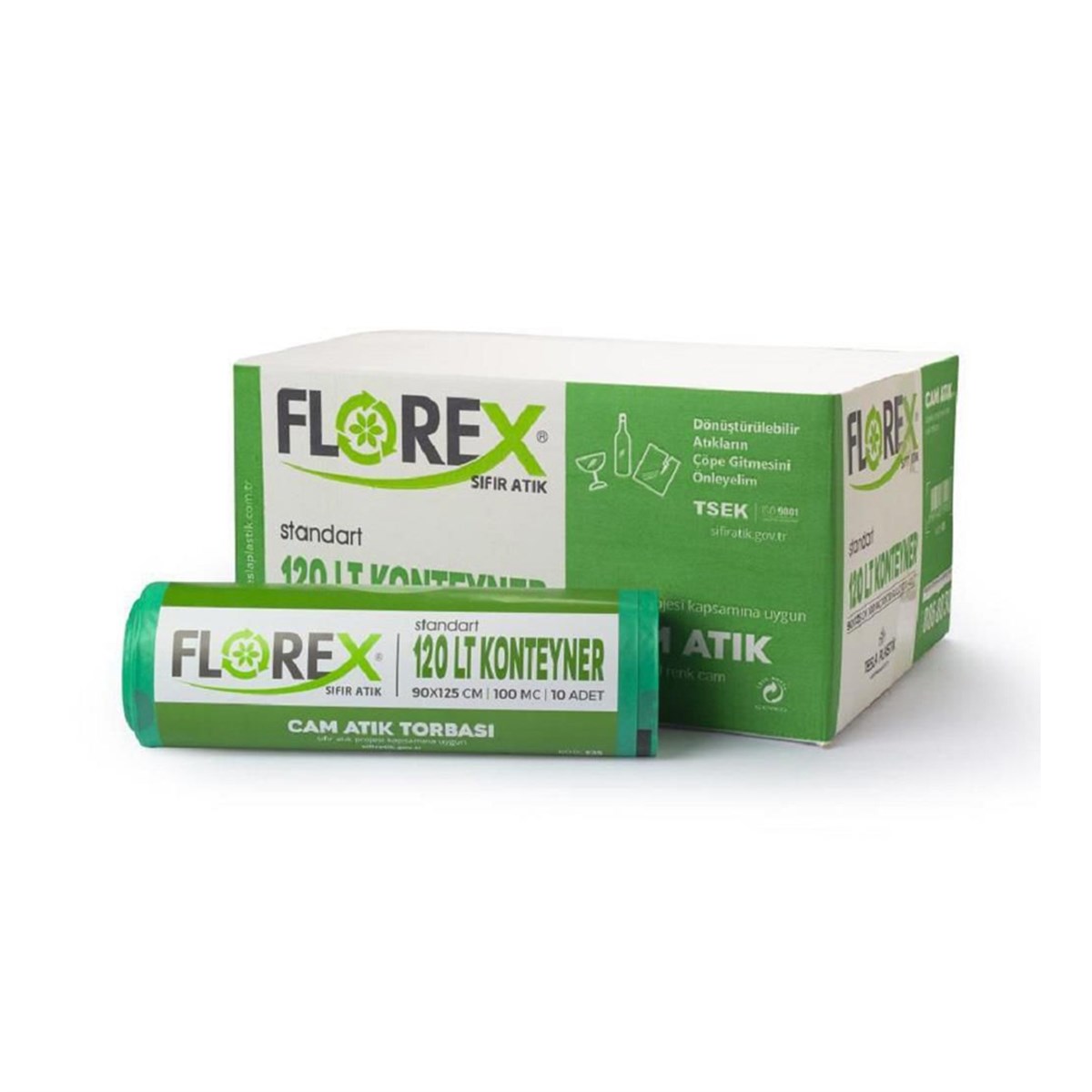 FLOREX%20SIFIR%20ATİK%20120LT%20KONTEYNER%20YEŞİL%20‘CAM%20ATIK’BASKILI%2090cm*125cm