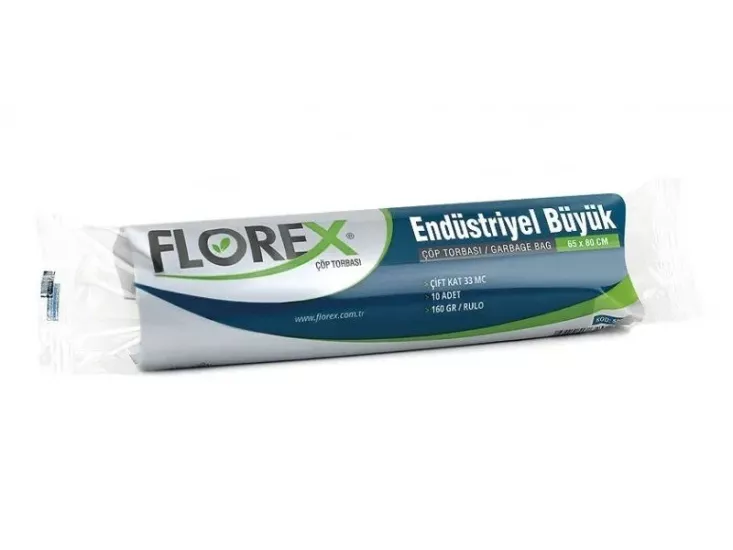 FLOREX ÇÖP POŞETİ ENDÜSTRİYEL BÜYÜK(SİYAH-MAVİ) 65cm*80cm