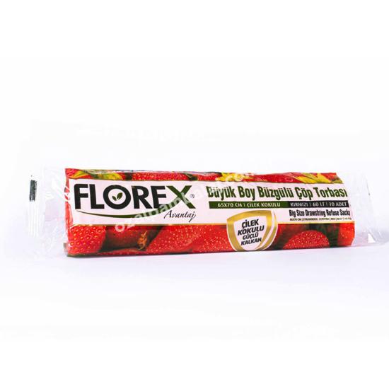 FLOREX ÇÖP TORBASI AVANTAJ ÇİLEK KOKULU  BÜZGÜLÜ BÜYÜK 65cm*70cm