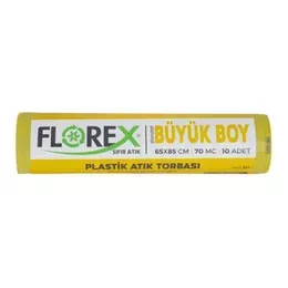 FLOREX SIFIR ATIK BÜYÜK BOY SARI ‘PLASTİK ATIK’BASKILI 65cm*85cm