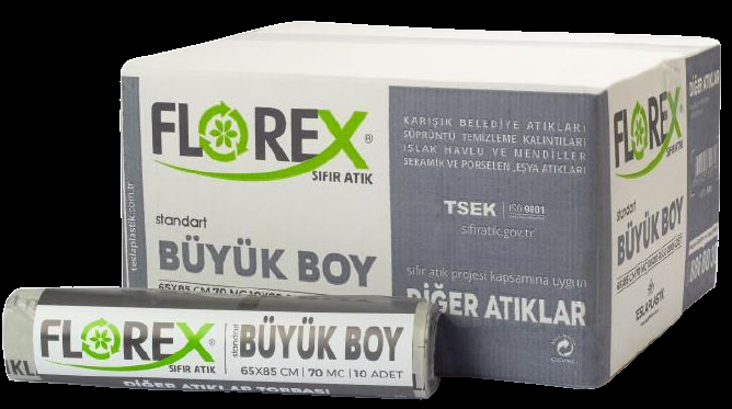 FLOREX SIFIR ATIK BÜYÜK BOY GRİ ‘DİĞER  ATIKLAR’BASKILI 65cm*85cm