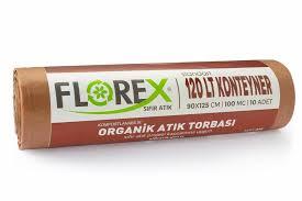 FLOREX SIFIR ATİK 120LT KONTEYNER KAHVERENGİ ‘ORGANİK ATIK’BASKILI 90cm*125cm